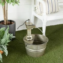 Litton Lane Gray Metal Farmhouse Indoor and Outdoor Fountain -Litton Lane Sales Store litton lane freestanding fountains 70551 31 1000