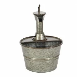 Litton Lane Gray Metal Farmhouse Indoor and Outdoor Fountain -Litton Lane Sales Store litton lane freestanding fountains 70551 4f 1000