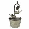 Litton Lane Gray Metal Farmhouse Indoor and Outdoor Fountain -Litton Lane Sales Store litton lane freestanding fountains 70552 4f 1000