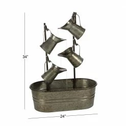 Litton Lane Gray Metal Farmhouse Indoor and Outdoor Fountain 16 Litton Lane Gray Metal Farmhouse Indoor and Outdoor Fountain -Litton Lane Sales Store litton lane freestanding fountains 70553 76 1000
