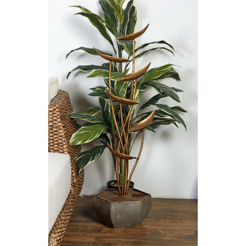 Litton Lane Gold Metal Rustic Indoor and Outdoor Fountain 11 Litton Lane Gold Metal Rustic Indoor and Outdoor Fountain - Image 9