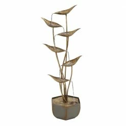 Litton Lane Gold Metal Rustic Indoor and Outdoor Fountain