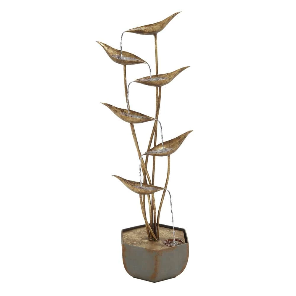 Litton Lane Gold Metal Rustic Indoor and Outdoor Fountain 3 Litton Lane Gold Metal Rustic Indoor and Outdoor Fountain