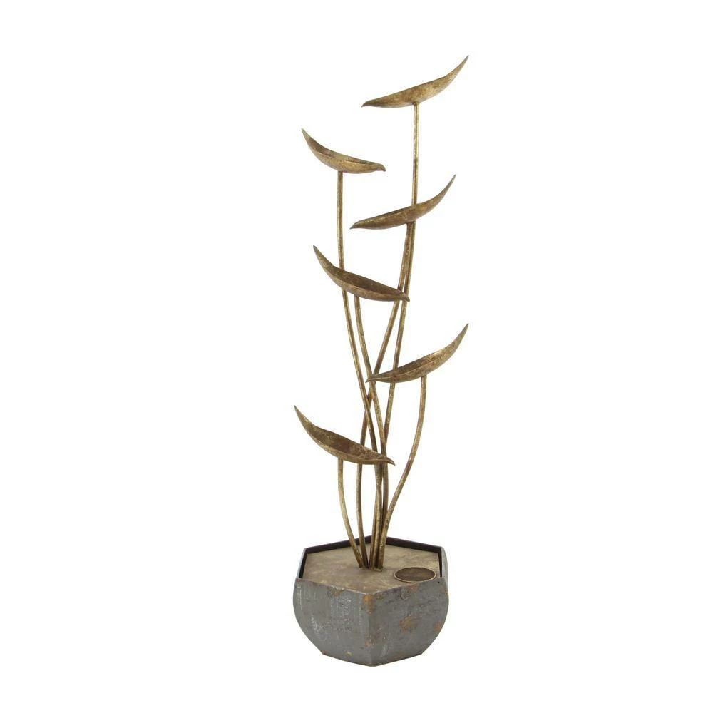 Litton Lane Gold Metal Rustic Indoor and Outdoor Fountain 5 Litton Lane Gold Metal Rustic Indoor and Outdoor Fountain - Image 3