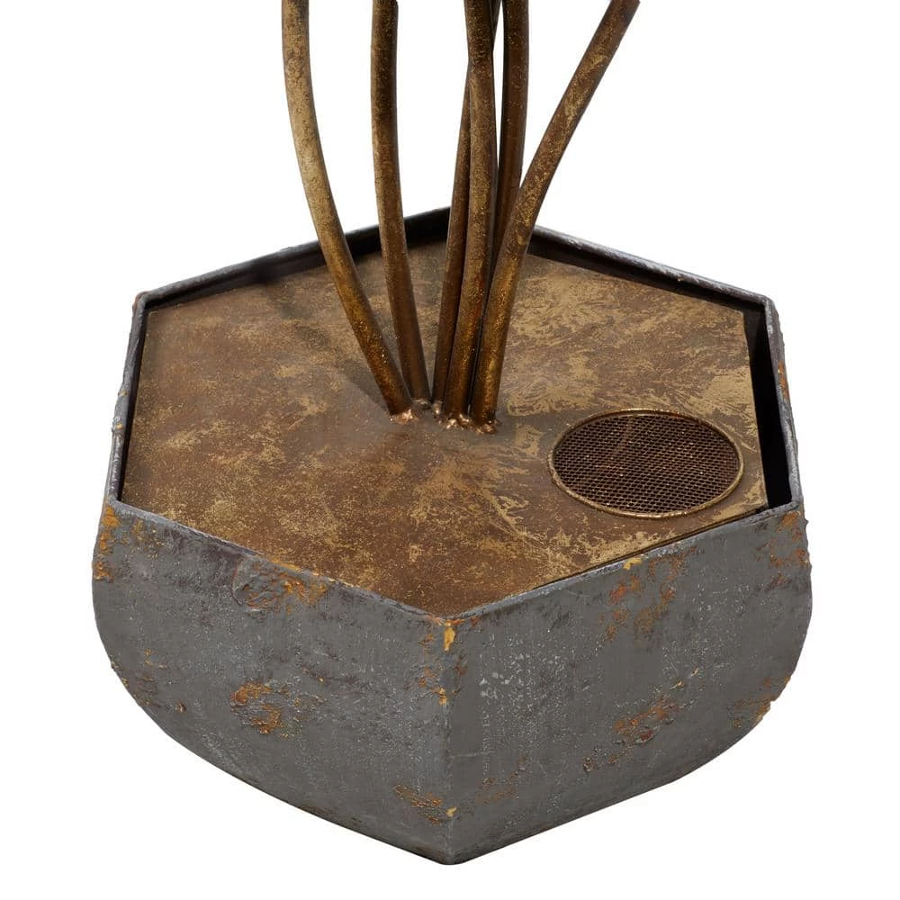 Litton Lane Gold Metal Rustic Indoor and Outdoor Fountain 9 Litton Lane Gold Metal Rustic Indoor and Outdoor Fountain - Image 7