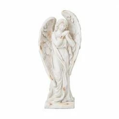 Litton Lane 32 in. White Magnesium Oxide Country Cottage Angel Garden Sculpture