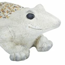 Litton Lane 6 in. White Polystone Farmhouse Lizard Garden Sculpture -Litton Lane Sales Store litton lane garden statues 040046 fa 1000