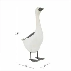 Litton Lane 25 in. White Polystone French Country Bird Garden Sculpture -Litton Lane Sales Store litton lane garden statues 040058 76 1000