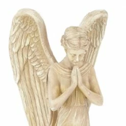 Litton Lane 34 in. Cream Magnesium Oxide Country Cottage Angel Garden Sculpture -Litton Lane Sales Store litton lane garden statues 040139 44 1000