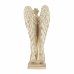 Litton Lane 34 in. Cream Magnesium Oxide Country Cottage Angel Garden Sculpture -Litton Lane Sales Store litton lane garden statues 040139 66 1000