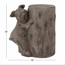 Litton Lane Brown Modern farmhouse Pig Garden Sculpture, 16 in. x 10 in. x 16 in. -Litton Lane Sales Store litton lane garden statues 040276 76 1000