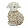Litton Lane 12 in. White Polystone Farmhouse Dog Garden Sculpture