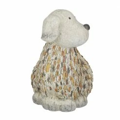 Litton Lane 12 in. White Polystone Farmhouse Dog Garden Sculpture -Litton Lane Sales Store litton lane garden statues 040368 c3 1000