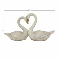 Litton Lane 17 in. White Magnesium Oxide Country Cottage Bird Garden Sculpture -Litton Lane Sales Store litton lane garden statues 040473 76 1000