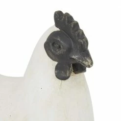 Litton Lane 17 in. White Polystone French Country Chicken Garden Sculpture -Litton Lane Sales Store litton lane garden statues 040617 44 1000