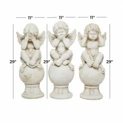 Litton Lane 29 In. Garden Sculpture (3-Pack) -Litton Lane Sales Store litton lane garden statues 040698 76 1000