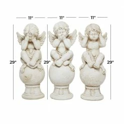 Litton Lane 29 In. Garden Sculpture (3-Pack) -Litton Lane Sales Store litton lane garden statues 040698 c3 1000