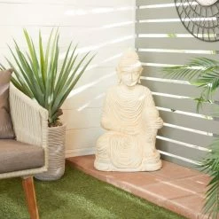 Litton Lane 33 in. Garden Buddha Sculpture -Litton Lane Sales Store litton lane garden statues 040753 31 1000