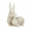 Litton Lane 11 in. White Resin Farmhouse Rabbit Garden Sculpture -Litton Lane Sales Store litton lane garden statues 040869 64 1000