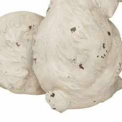 Litton Lane 11 in. White Resin Farmhouse Rabbit Garden Sculpture -Litton Lane Sales Store litton lane garden statues 040869 fa 1000