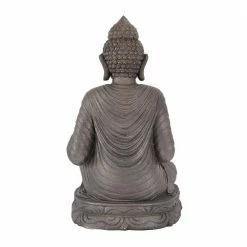 Litton Lane 36 in. Silver Magnesium Oxide Traditional Buddha Garden Sculpture 13 Litton Lane 36 in. Silver Magnesium Oxide Traditional Buddha Garden Sculpture -Litton Lane Sales Store litton lane garden statues 040870 66 1000