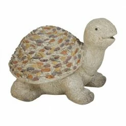 Litton Lane 10 in. White Polystone Farmhouse Turtle Garden Sculpture -Litton Lane Sales Store litton lane garden statues 040893 c3 1000