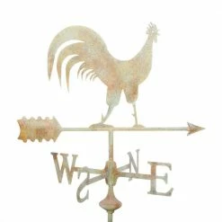 Litton Lane 64 in. White Metal Rustic Rooster Garden Sculpture -Litton Lane Sales Store litton lane garden statues 040897 44 1000