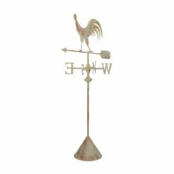 Litton Lane 64 in. White Metal Rustic Rooster Garden Sculpture -Litton Lane Sales Store litton lane garden statues 040897 4f 1000