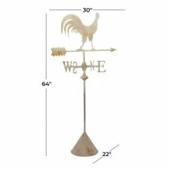 Litton Lane 64 in. White Metal Rustic Rooster Garden Sculpture -Litton Lane Sales Store litton lane garden statues 040897 76 1000