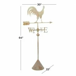 Litton Lane 64 in. White Metal Rustic Rooster Garden Sculpture -Litton Lane Sales Store litton lane garden statues 040897 c3 1000
