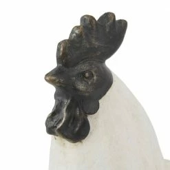 Litton Lane 19 in. White Polystone French Country Chicken Garden Sculpture -Litton Lane Sales Store litton lane garden statues 041045 44 1000