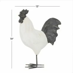 Litton Lane 19 in. White Polystone French Country Chicken Garden Sculpture -Litton Lane Sales Store litton lane garden statues 041045 76 1000