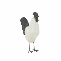 Litton Lane 19 in. White Polystone French Country Chicken Garden Sculpture -Litton Lane Sales Store litton lane garden statues 041045 c3 1000