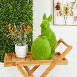 Litton Lane Green MGO Country Cottage Rabbit Sculpture -Litton Lane Sales Store litton lane garden statues 041942 31 1000