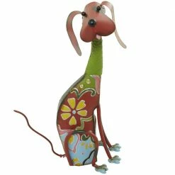 Litton Lane 19 in. Multi-Colored Metal Eclectic Dog Garden Sculpture