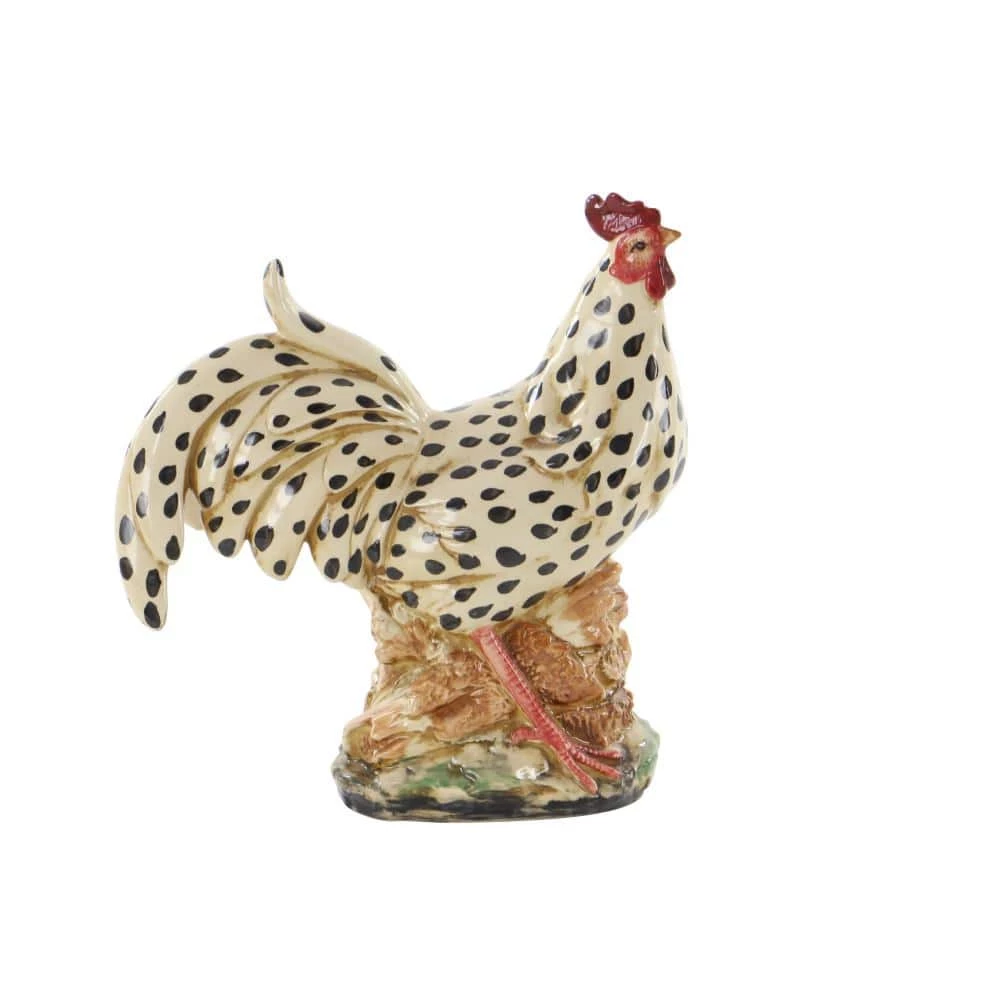 Litton Lane 14 in. Beige Ceramic Farmhouse Birds Garden Sculpture 4 Litton Lane 14 in. Beige Ceramic Farmhouse Birds Garden Sculpture - Image 2