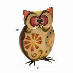 Litton Lane 11 in. Yellow Metal Eclectic Bird Garden Sculpture -Litton Lane Sales Store litton lane garden statues 55108 76 1000