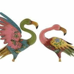 Litton Lane 28 in. Indoor Outdoor Embossed Standing Flamingo Garden Sculpture with Coiled U Shaped Feet (Set of 2) -Litton Lane Sales Store litton lane garden statues 55142 77 1000
