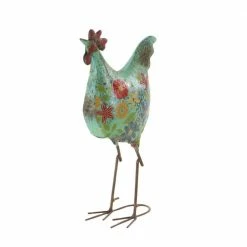 Litton Lane 17 in. Indoor Outdoor Distressed Standing Rooster Garden Sculpture with U Shaped Feet -Litton Lane Sales Store litton lane garden statues 55233 40 1000