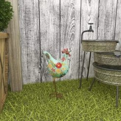 Litton Lane 17 in. Indoor Outdoor Distressed Standing Rooster Garden Sculpture with U Shaped Feet -Litton Lane Sales Store litton lane garden statues 55233 44 1000