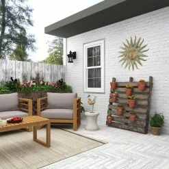 Litton Lane 17 in. Indoor Outdoor Distressed Standing Rooster Garden Sculpture with U Shaped Feet -Litton Lane Sales Store litton lane garden statues 55233 76 1000