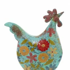 Litton Lane 17 in. Indoor Outdoor Distressed Standing Rooster Garden Sculpture with U Shaped Feet -Litton Lane Sales Store litton lane garden statues 55233 a0 1000