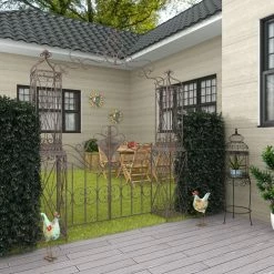 Litton Lane 17 in. Indoor Outdoor Distressed Standing Rooster Garden Sculpture with U Shaped Feet -Litton Lane Sales Store litton lane garden statues 55233 fa 1000