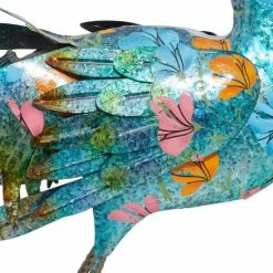 Litton Lane 20 in. Turquoise Metal Eclectic Bird Garden Sculpture -Litton Lane Sales Store litton lane garden statues 55238 1f 1000