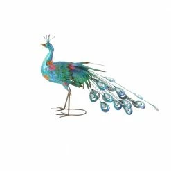 Litton Lane 20 in. Turquoise Metal Eclectic Bird Garden Sculpture -Litton Lane Sales Store litton lane garden statues 55238 77 1000