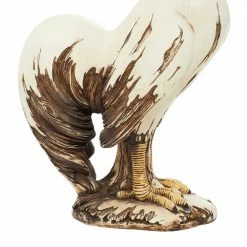 Litton Lane 15 in. White Polystone Farmhouse Rooster Garden Sculpture -Litton Lane Sales Store litton lane garden statues 58220 fa 1000