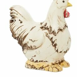 Litton Lane 12 in. White Polystone Farmhouse Bird Garden Sculpture -Litton Lane Sales Store litton lane garden statues 58222 44 1000