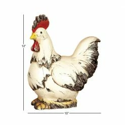 Litton Lane 12 in. White Polystone Farmhouse Bird Garden Sculpture -Litton Lane Sales Store litton lane garden statues 58222 76 1000