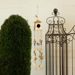 Litton Lane 29 in. Gold Metal Rustic Windchime -Litton Lane Sales Store litton lane wind chimes 040106 31 1000