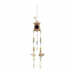 Litton Lane 29 in. Gold Metal Rustic Windchime